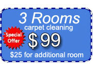 3 rooms of carpet cleaning for only $99 dollars with Certified Carpet Cleaning